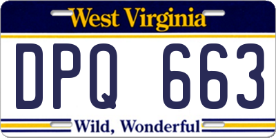 WV license plate DPQ663