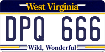 WV license plate DPQ666