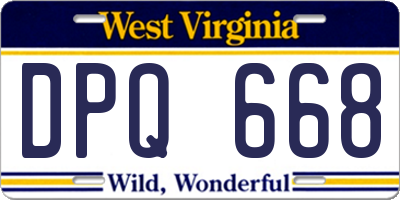 WV license plate DPQ668