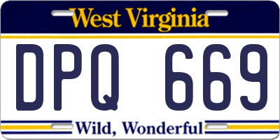 WV license plate DPQ669
