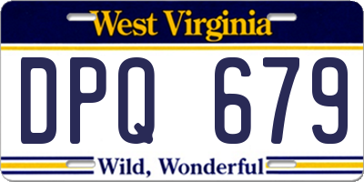 WV license plate DPQ679