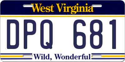 WV license plate DPQ681