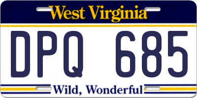 WV license plate DPQ685