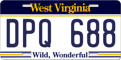 WV license plate DPQ688