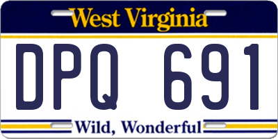 WV license plate DPQ691