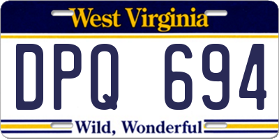 WV license plate DPQ694