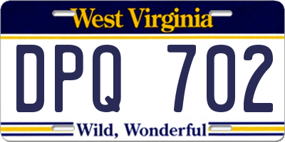 WV license plate DPQ702