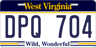 WV license plate DPQ704