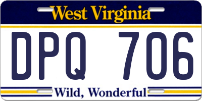 WV license plate DPQ706