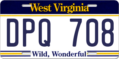 WV license plate DPQ708