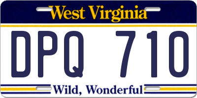 WV license plate DPQ710