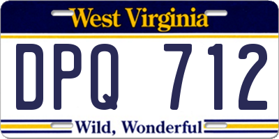 WV license plate DPQ712