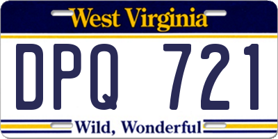WV license plate DPQ721