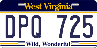 WV license plate DPQ725