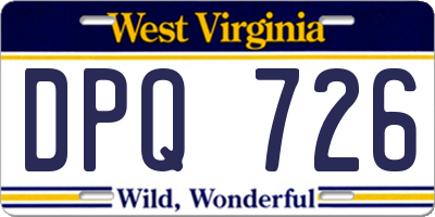 WV license plate DPQ726