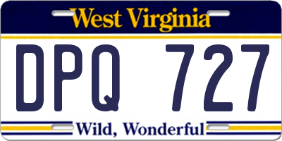 WV license plate DPQ727