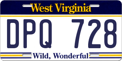 WV license plate DPQ728