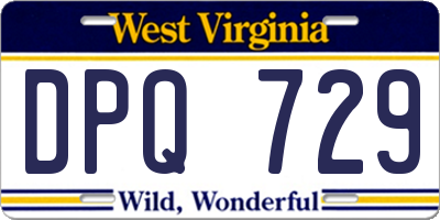 WV license plate DPQ729