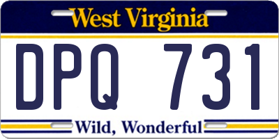 WV license plate DPQ731