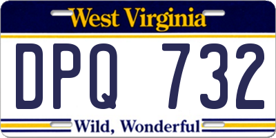 WV license plate DPQ732
