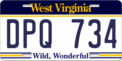 WV license plate DPQ734