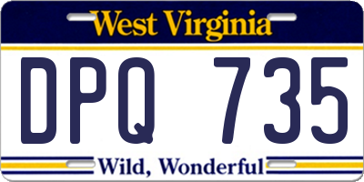WV license plate DPQ735
