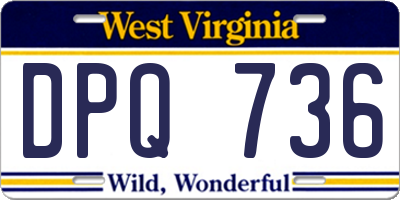 WV license plate DPQ736