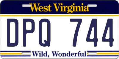 WV license plate DPQ744