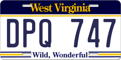 WV license plate DPQ747
