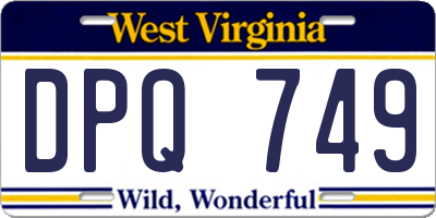 WV license plate DPQ749