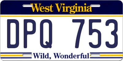 WV license plate DPQ753