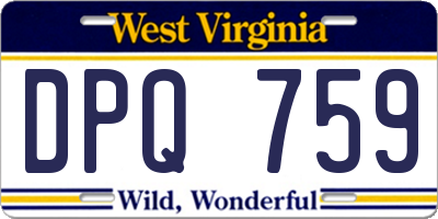 WV license plate DPQ759