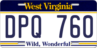 WV license plate DPQ760