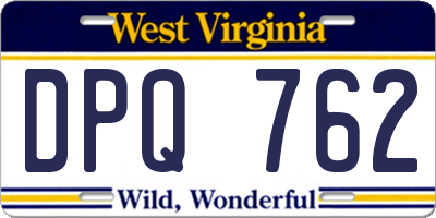 WV license plate DPQ762