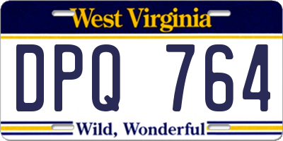 WV license plate DPQ764