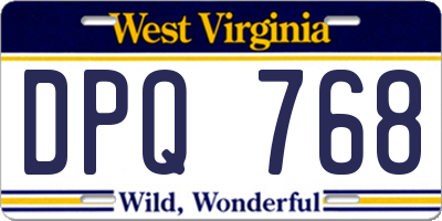 WV license plate DPQ768