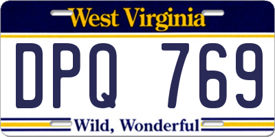 WV license plate DPQ769