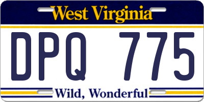 WV license plate DPQ775