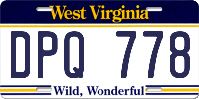 WV license plate DPQ778