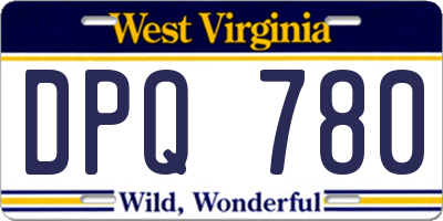 WV license plate DPQ780