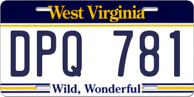 WV license plate DPQ781