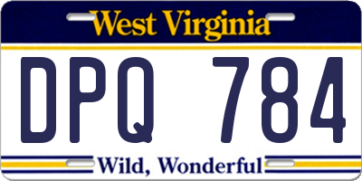 WV license plate DPQ784