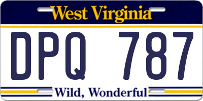 WV license plate DPQ787