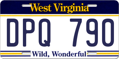 WV license plate DPQ790