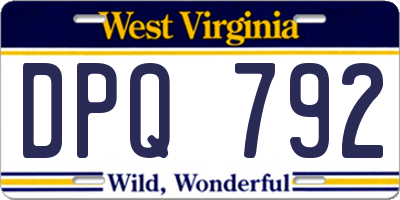 WV license plate DPQ792
