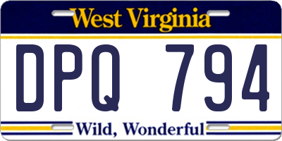 WV license plate DPQ794