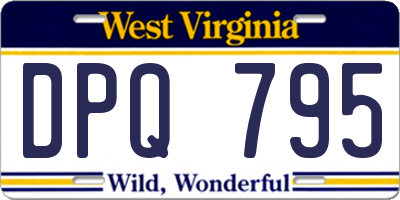 WV license plate DPQ795
