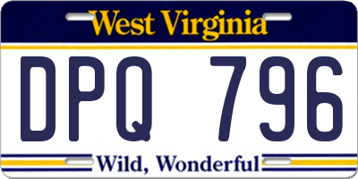 WV license plate DPQ796