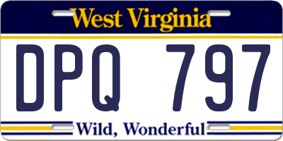 WV license plate DPQ797