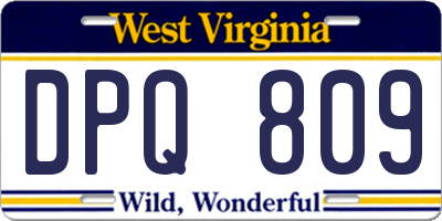 WV license plate DPQ809